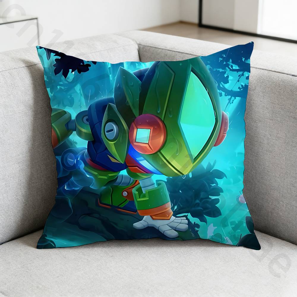 SStars LLeon Game Pillow Case Antidustmite Pillowcase Invisible zipper silky short plush Sofa cushion cover