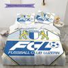 Set Copripiumino Trapuntato con Logo FC Luzern Federa Decorazione per la Casa Regalo di Compleanno (1 * copripiumino + 2 * federa, senza nucleo)