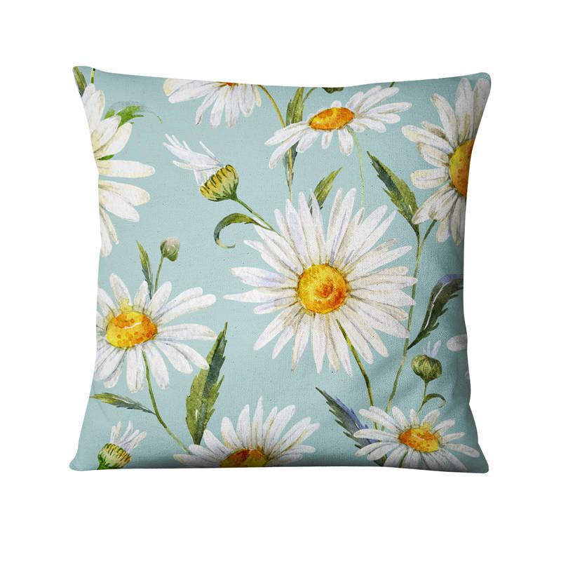 Art Beautiful Flower Print Pattern Cushion Cover for Home Living Room Sofa Bedroom Decoration Throw Pillow Cover