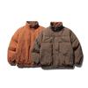 Unisex Japanese Retro Reversible Padded Stand Collar Cotton Jacket, Winter Warm, Mallard Green, Loose Fit Workwear Coat.