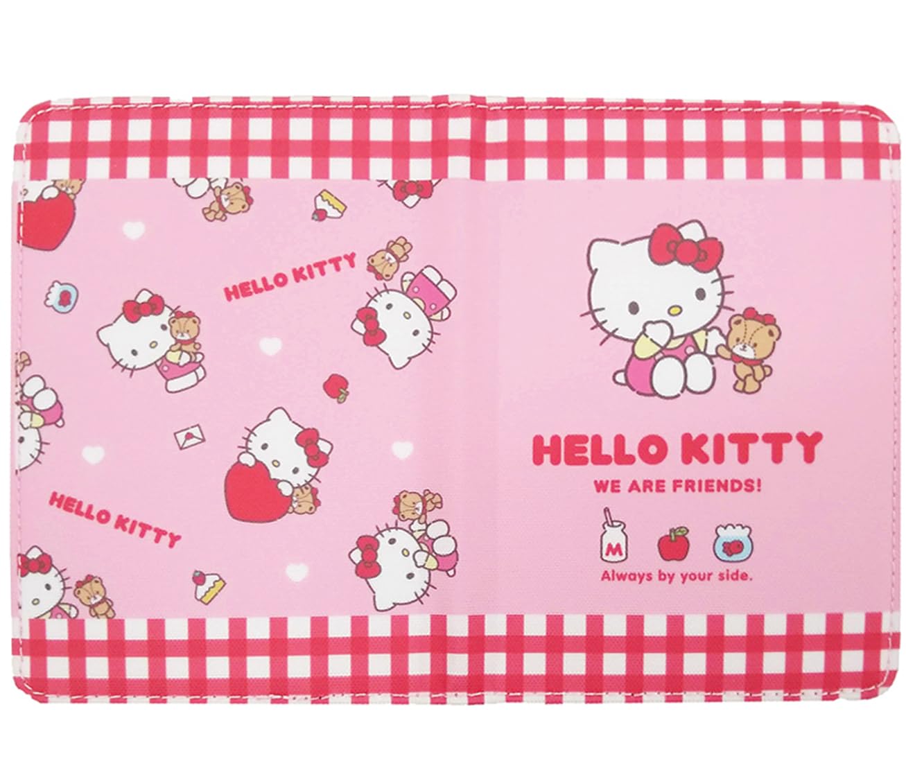 

Обложка для паспорта с персонажами SANRIO Милые персонажи Китти и друзья Вмещает 2 билета Удобный кармашек Китти Много места для хранения