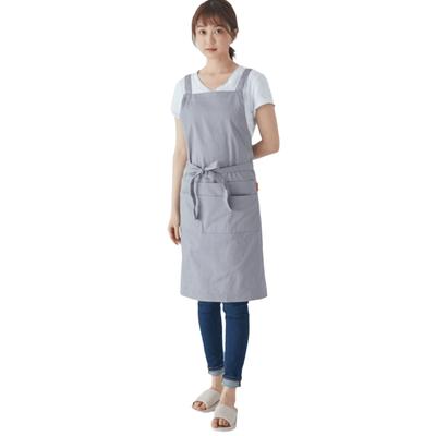 Cleaning Apron Cotton Japanese-style Apron H-type Adjustable Unisex Work Apron Hanging Neck with Pockets Kitchen Apron Waiter