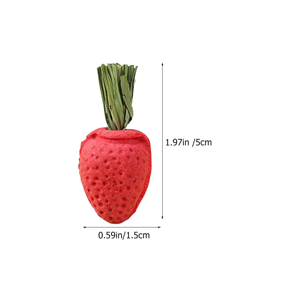 

3Pcs Hamster Molar Toy Tooth Molding Strawberry Toys Hamster Chew Playthings Rabbit Accessories Pet Guinea Pig Chewing Props 5.00X1.50X1.50CM