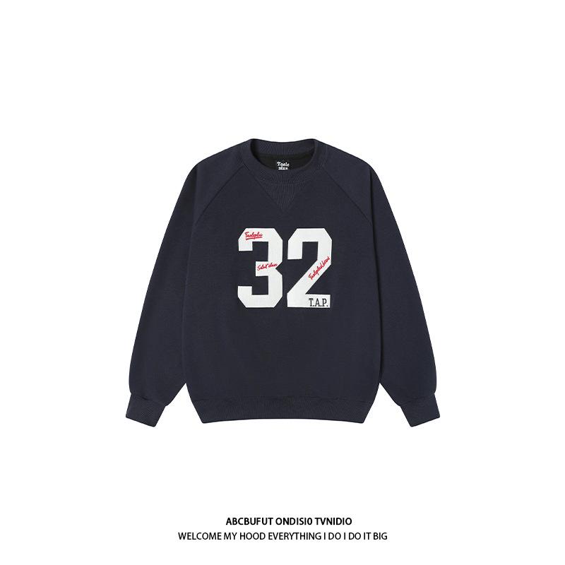 Unisex Retro Letter Patch Embroidered Sweatshirt - Trendy Loose Fit for Autumn/Winter 3XL