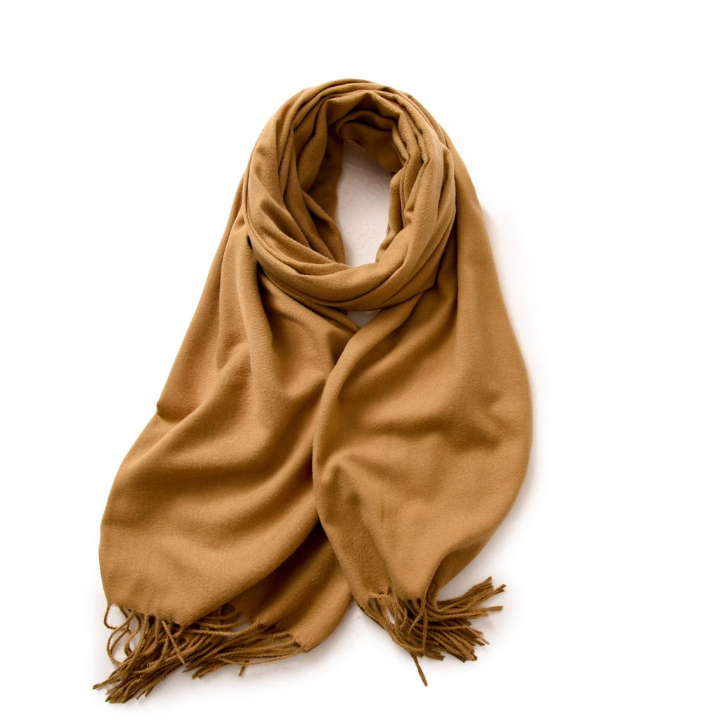 Red Scarf Women's Winter Cashmere Solid Color Scarf Shawl High-grade Warm Korean Style Tassel Scarf Men's All-match Scarf