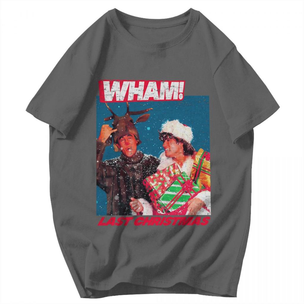 Herren T-Shirt WHAM Last Christmas Vintage Idee Y2K Grafik Kurzarm Unisex Kleidung T-Shirts