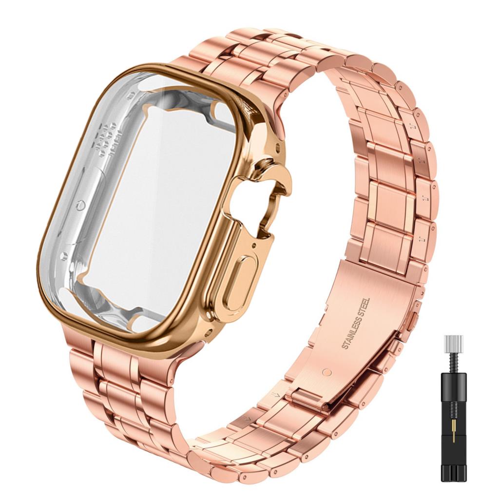 Hülle+Armband für Apple Watch Ultra Band 44mm 40mm 45mm 41mm 42mm 38mm Metall Edelstahlarmband iWatch Serie 3 5 6 SE 7 8