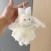 Dopamine Grid Rabbit Soft Toy Keyring With Colorful Bow For Collectors