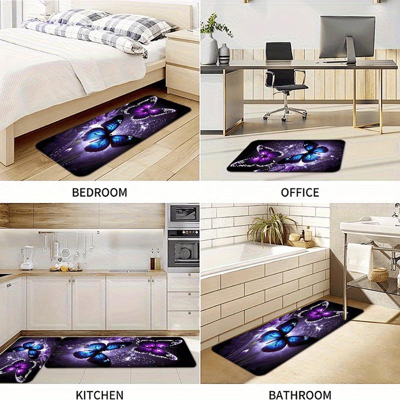 1PC Flral & Cactus Harmony Kitchen Rug Non-Slip Door Mat Pop Design Bathroom Rug Bath Mat Carpet for Home Sink Laundry Decor