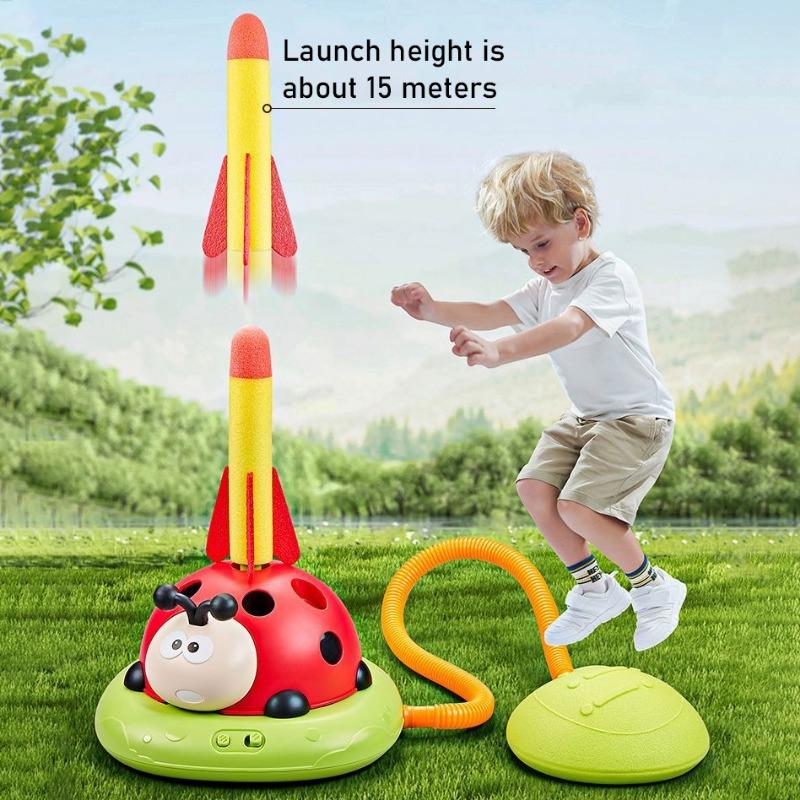 3 In1 Kids Ladybug Toy Air Launcher Ferrule Jump Game Adjustable Skipping Rope Sport Indoor Outdoor Educational Toys Gift