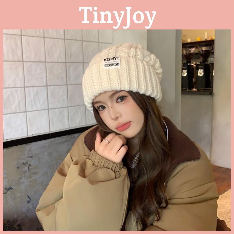 Women Pattern Letter Knit Hat With Acrylic Material And Wind Resistant Features