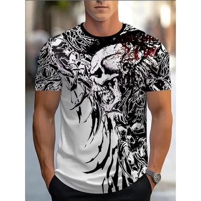 Men's Fashion 3D Printed Men's T-Shirt Round Neck Short Sleeve Trendy Street Wear