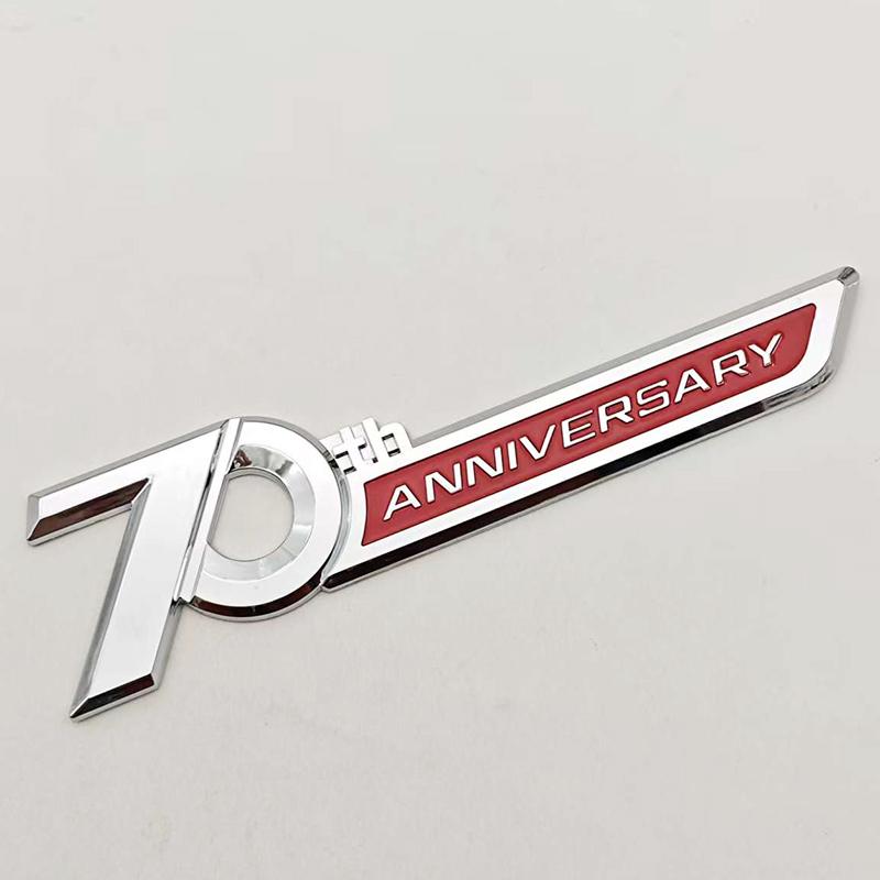 3D ABS Chrome Car Styling 70th ANNIVERSARY Emblem Sticker For Toyota Land Cruiser 300 FJ200 LC300 Prado LC120 LC150 Accessories