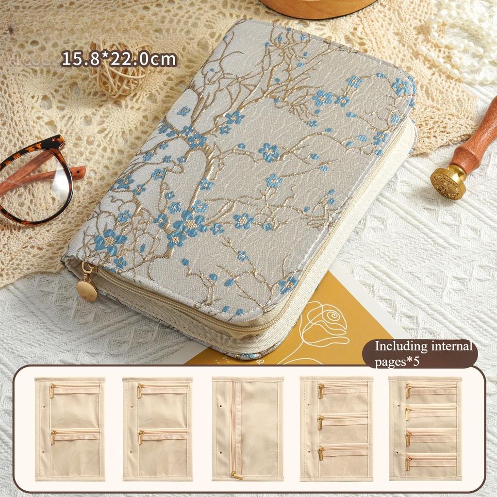 Schmucknotizbuch goldenes Aufbewahrungsbuch Reißverschluss Anti-Oxidation leichter Luxus High-End-Schmuck tragbar Reise Samt High-End-Aufbewahrungstasche