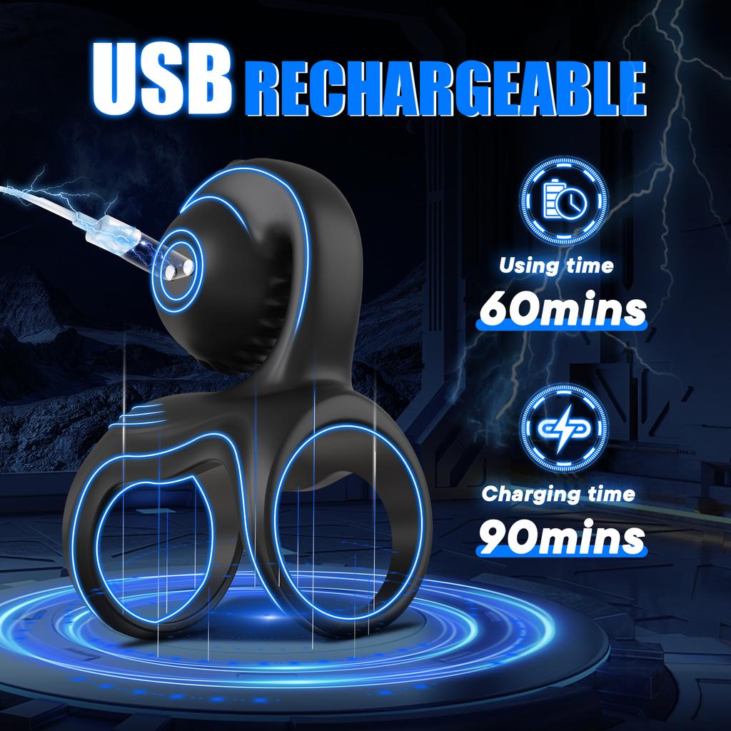 Penis Ring Vibrator Couple Vibrator Delay Ejaculation  Adult Sex Toys for Enhanced Erection Long Lasting Firmness Adult Sex Toys for Men or Couples