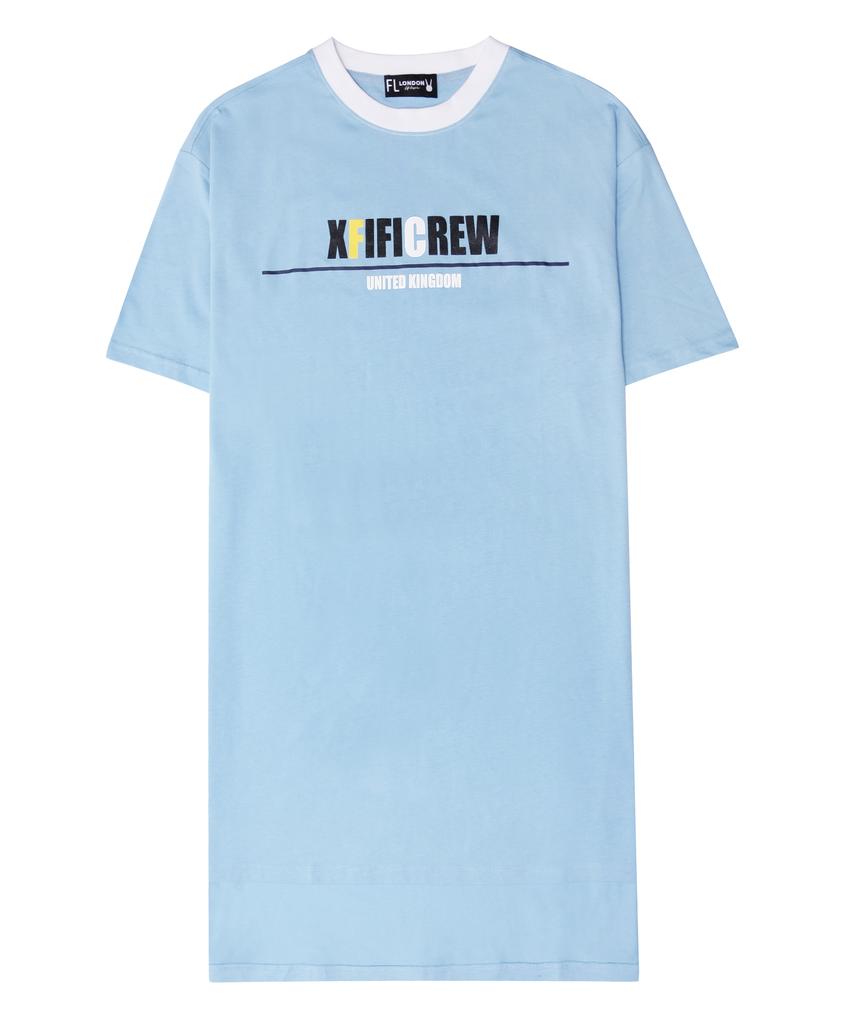 Pipilapin Asymmetrical Hem Mini T-Shirt Dress/Fs8Wop02F Blue