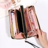 New double zipper women's wallet fashionable long soft leather simple large capacity clutch bag change mobile phone bag