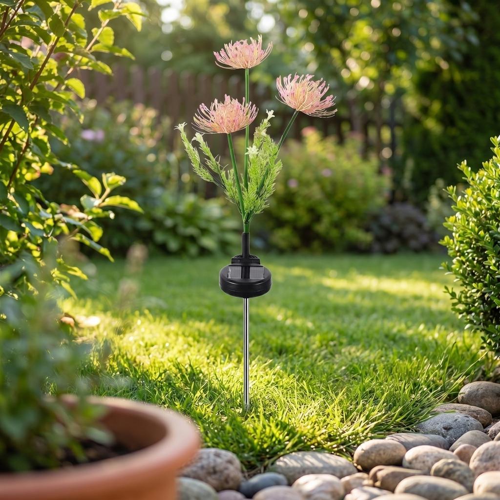Solarbetriebene Garten-Dekorationsblumenleuchte für den Außenbereich mit realistischem künstlichem Blumendesign und Erdspieß für Rasen, Terrasse, Hof, Wegbeleuchtung