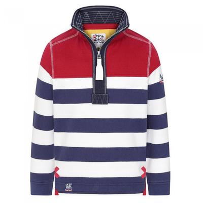 Lazy Jacks Boys Striped Quarter Zip Sweatshirt