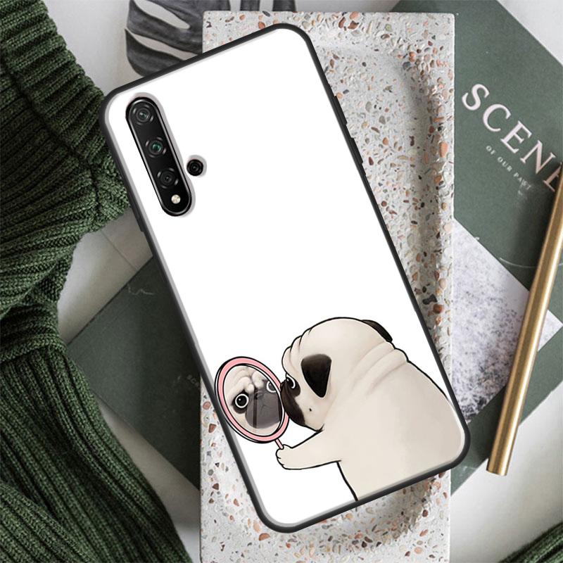 Pug Dog Funny Cartoon For Huawei Nova 12i 11i 8i 12s 9 10 SE Y91 Y90 Y60 Y70 Y72 Y61 P20 P30 P40 Lite P60 Pro Case