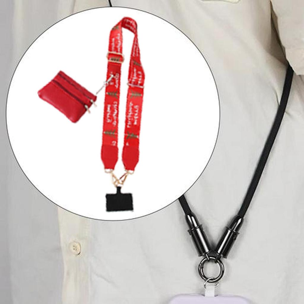 Mobile Phone Lanyard Christmas Neck Strap with Zippered Pouch Stylish and Beautiful Necklace Lanyard for Travel Business Daily