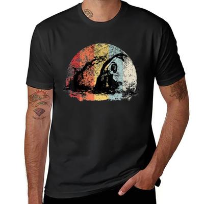Retro Water Polo Vintage Waterpolo Player Sunset T-Shirt Cute Tops Hippie Clothes Quick Drying T-shirts for Men Cotton