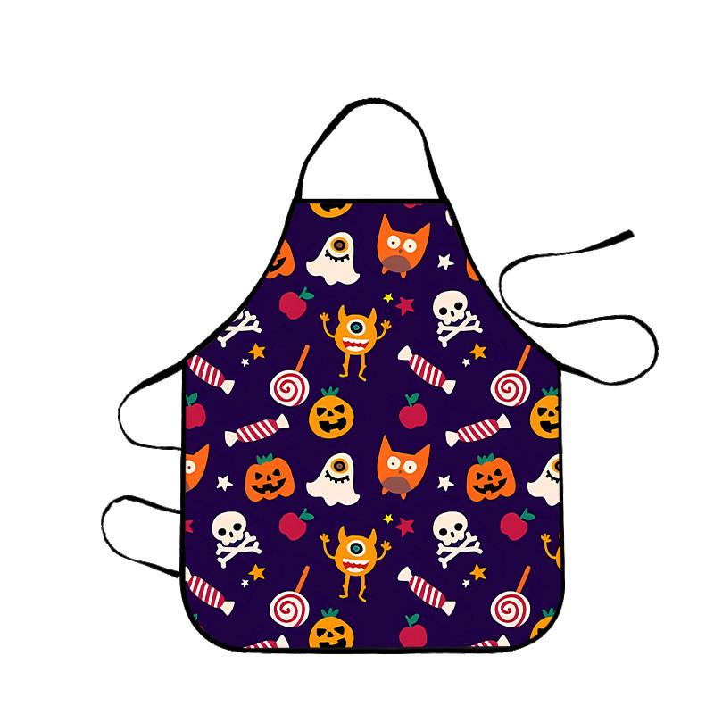 Halloween Ghost Pumpkin Waterproof Apron For Kids And Adults With Cartoon Design