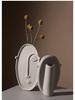 Retro Wabi-Sabi Clay Ceramic Face Sculpture Vase for Home Decoration