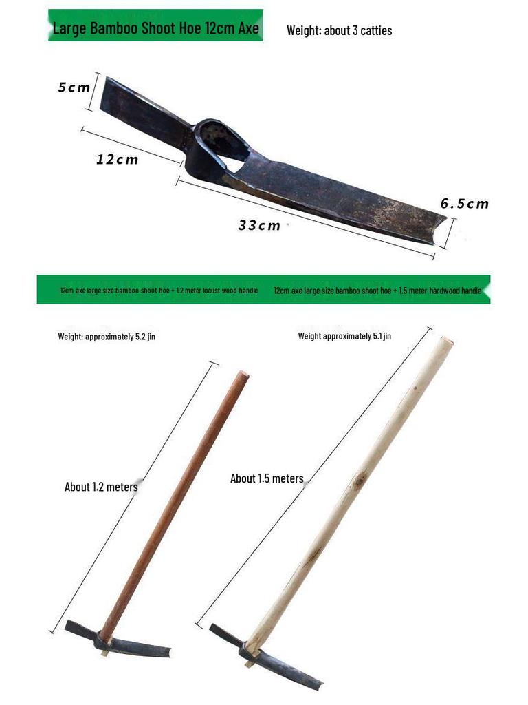 Long Wooden Garden Hoe: Multi-Purpose Tool for Raking, Weeding, Digging, and Planting in Mountainous Terrain.