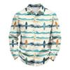 Men's Hawaiian Loose Fit Long Sleeve Button Down Shirt Retro Casual