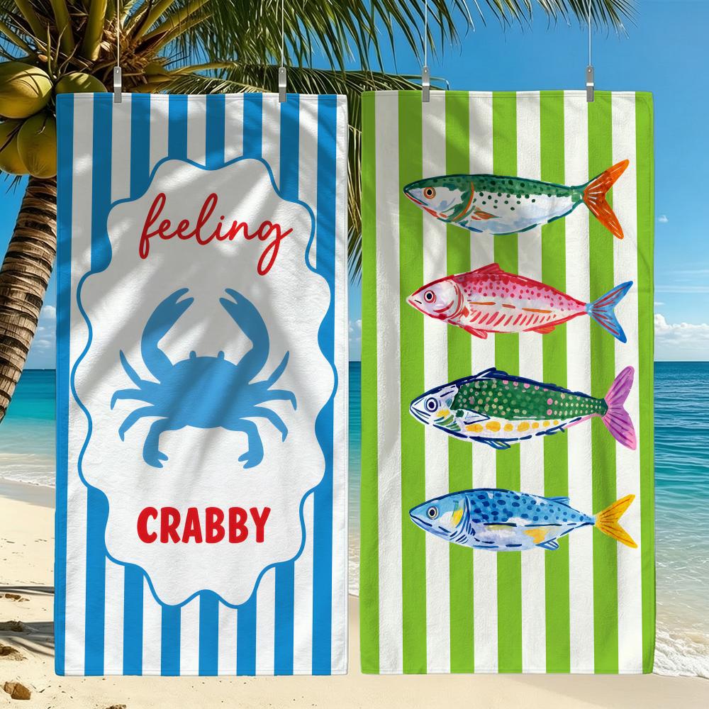 Coastal Vibrant Beach Print Towel Towel Beach Towel Oversized Quick Dry Towel Absorbent Soft Swim BeachTowels for Men Women