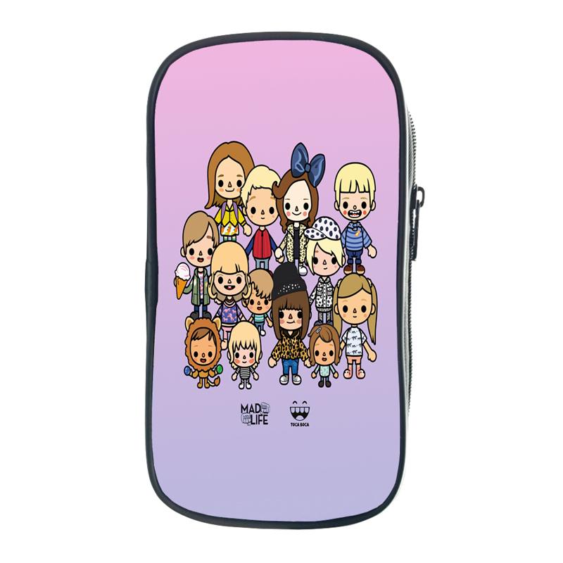 Toca Life World Pencil Case Gift Kids Boys Students Pencil Box Storage Pen Bag School Supplies Stationery Box