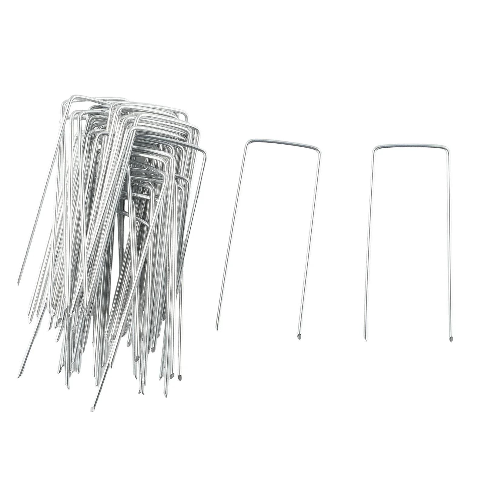 

New Set Anchor Pins Galvanized Steel Nail Lawn Pins U Shaped For Garden Greening 50pcs/set Accessories Camping CHINA