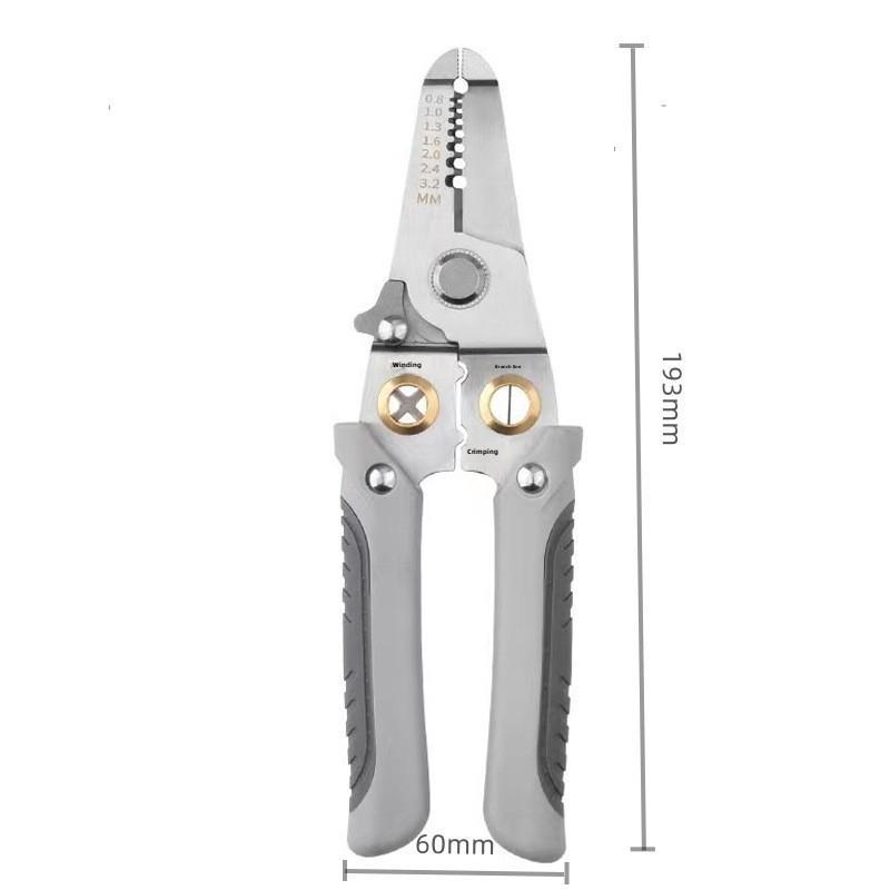 

Многофункциональные клещи для зачистки проводов электрика: Универсальный инструмент для электропроводки, ответвлений, протяжки и обжима кабеля without side cutter серый