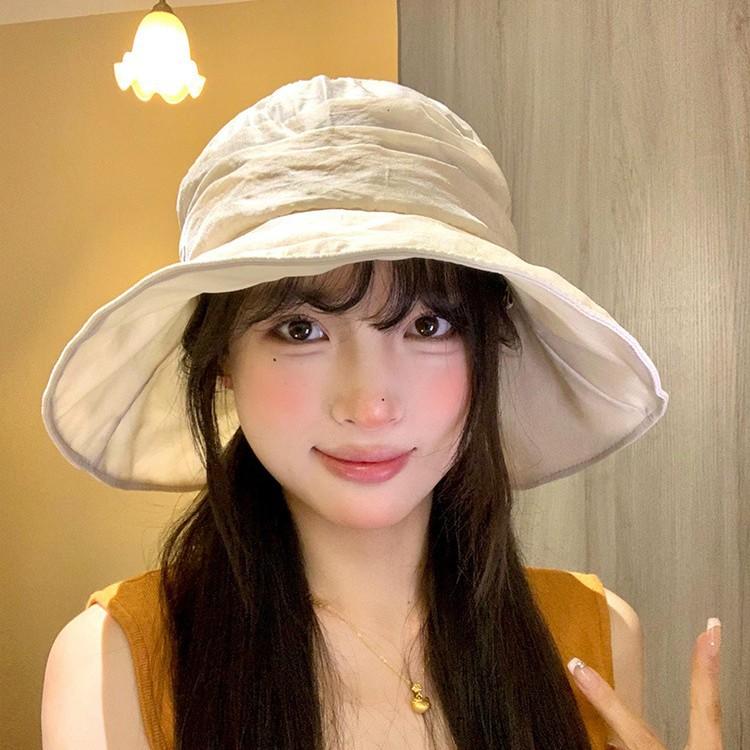 Quick-drying Bucket Hat Women's Spring and Summer Thin Breathable Big Brim Basin Hat Outdoor Travel Shading Sun Protection Hat