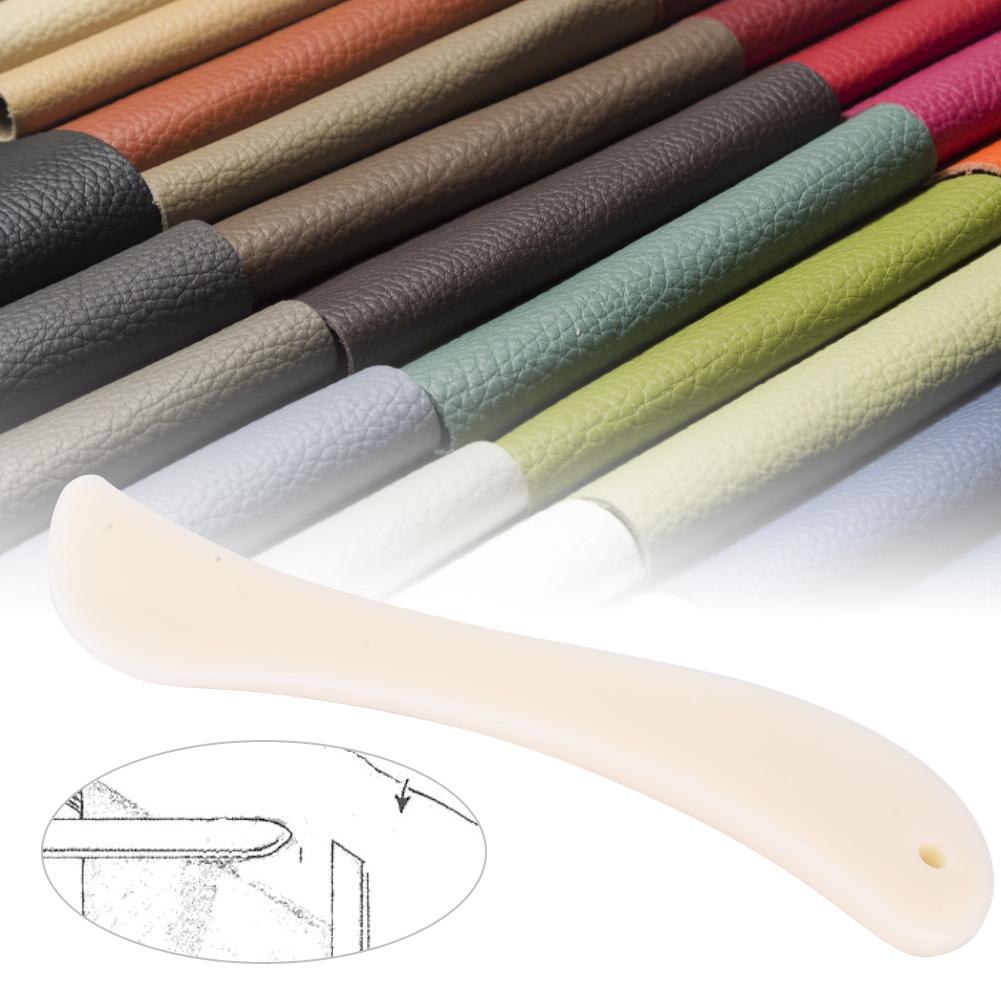 5Pcs Leather Craft Folder White Plastic DIY Hand Made Edge Trimming Sewing Tool Accessories(Short