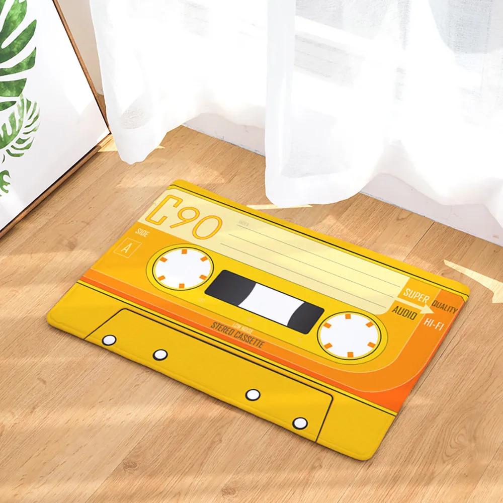 Vintage Cassette Tape Indoor Doormat Non Slip Door Floor Mats Carpet Rugs H77 Kitchen Mat Room Decoration Home Non-slip Pad Foot