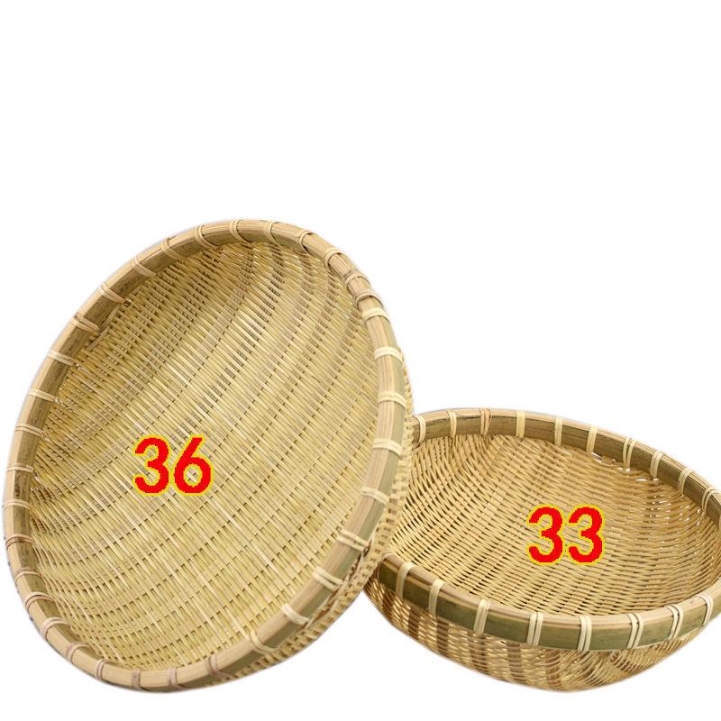 Handwoven Bamboo Winnowing and Storage Basket – Round Basket for Steamed Buns, Fruits, Vegetables, and Draining.
