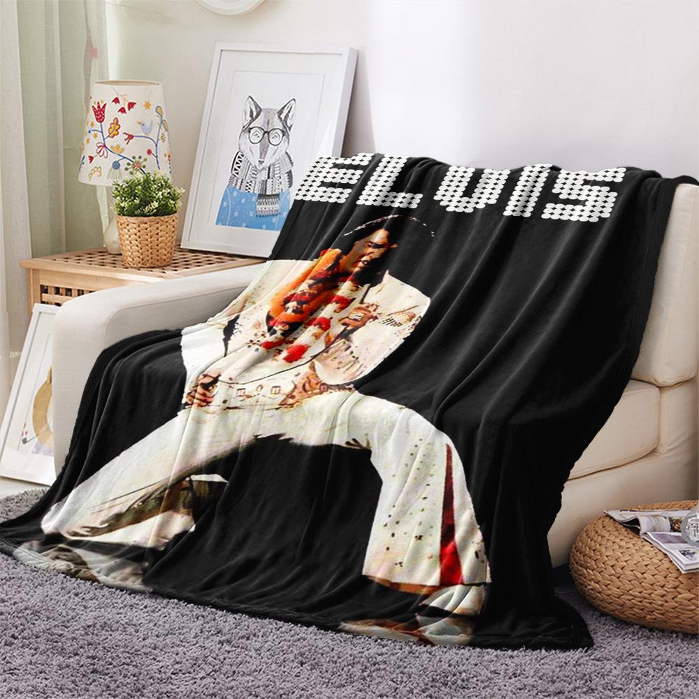 1PC Rock Music Superstar Print FlAannel Blanket, High Quality Comfortable for All Seasons, Home Decor, Warmth and Comfort