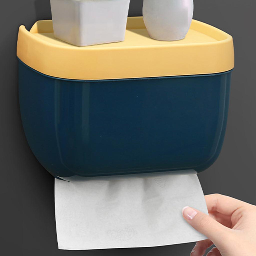 Tissue Paper Dispenser Box Large Capacity Waterproof Punching Free Toilet Paper Storage Organizer