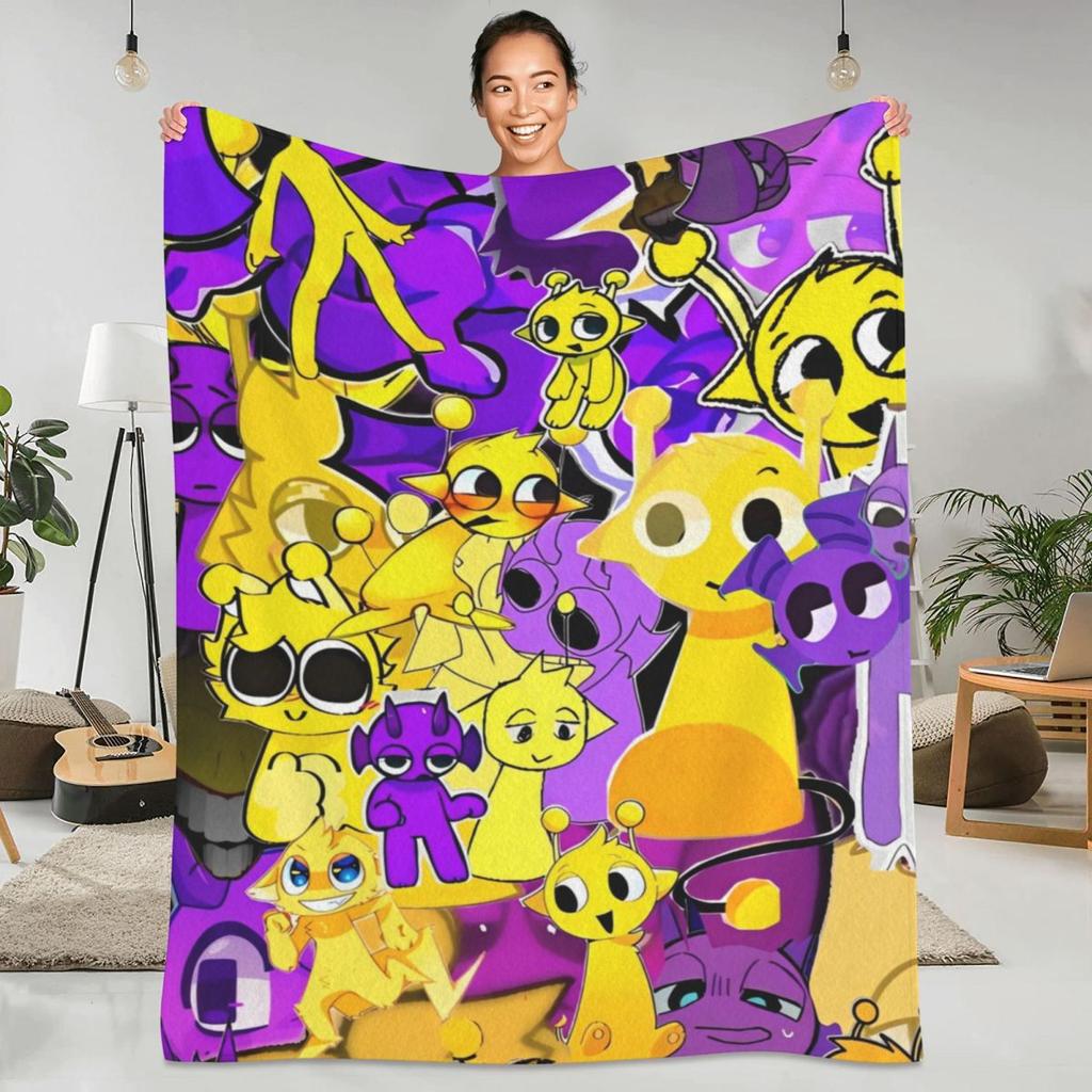 Sprunki Incredibox Game Blankets Airplane Travel Flannel Throw Blanket For Outdoor Warm Soft Design Quality Bedspread Gift