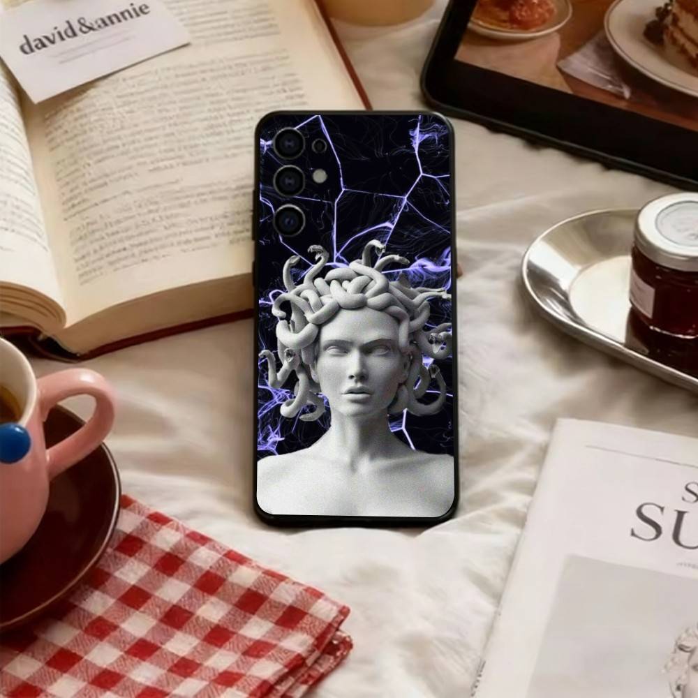 Medusa Handyhülle Weich Schwarz Für Samsung S25,S24,S21,S22,S23,S30,Ultra,S20,Plus,Fe,Lite