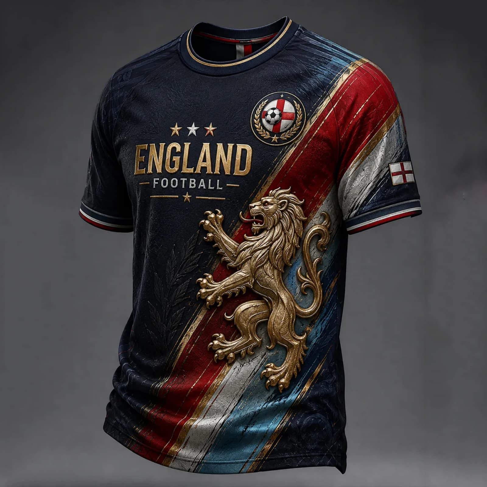 Men s Soccer Neck Short Sleeve Printed Top for Casual Sportswear XL