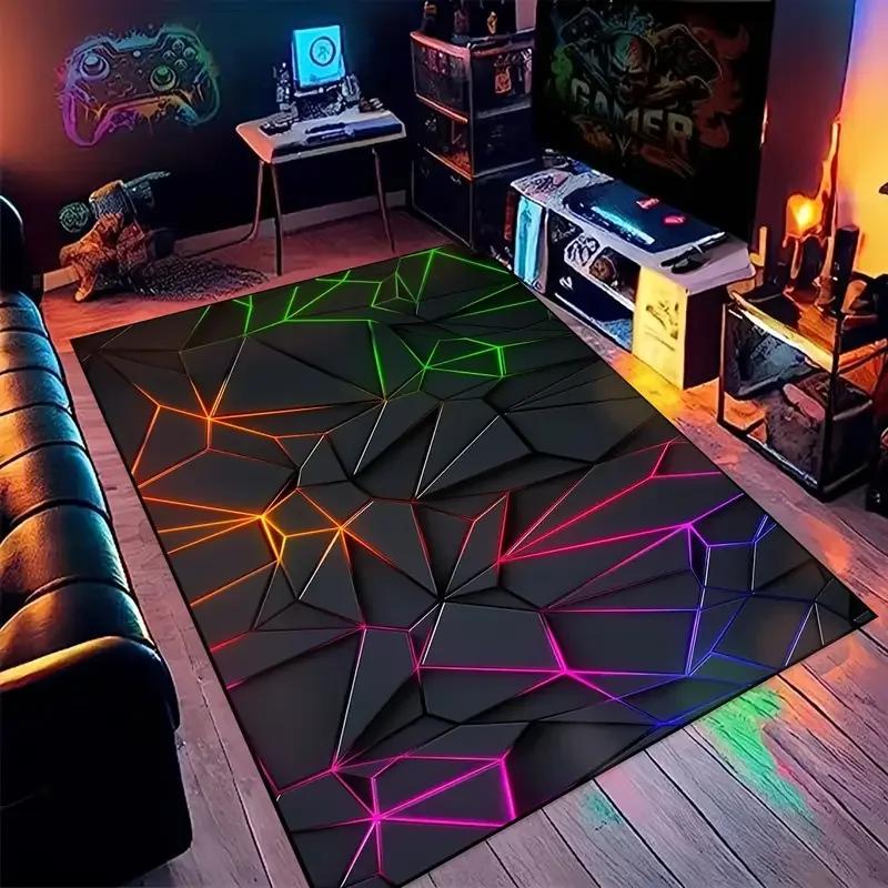 Gamer Teppich PC Spiel Controller Muster Matte für Schlafzimmer Wohnzimmer Spielbereich Innen Außen Teppich Fußmatte Cooles Dekor Jungen Mädchen