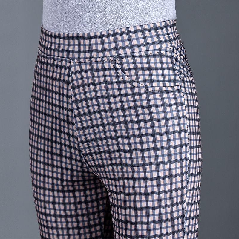 2025 Slim-Fit Stretchy Women's Plaid Micro-Flare Pants - Versatile Summer Fashion