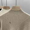 Elegant Knitted Top for Women Autumn and Winter Half-high Collar Versatile Sweater Fashionable