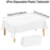 183 137cm durchgefärbt Weiß Tischdecke Einweg-Plastik-Tischabdeckungen für Geburtstagsfeier Hochzeitsdekoration Esstisch-Dekoration zu Hause