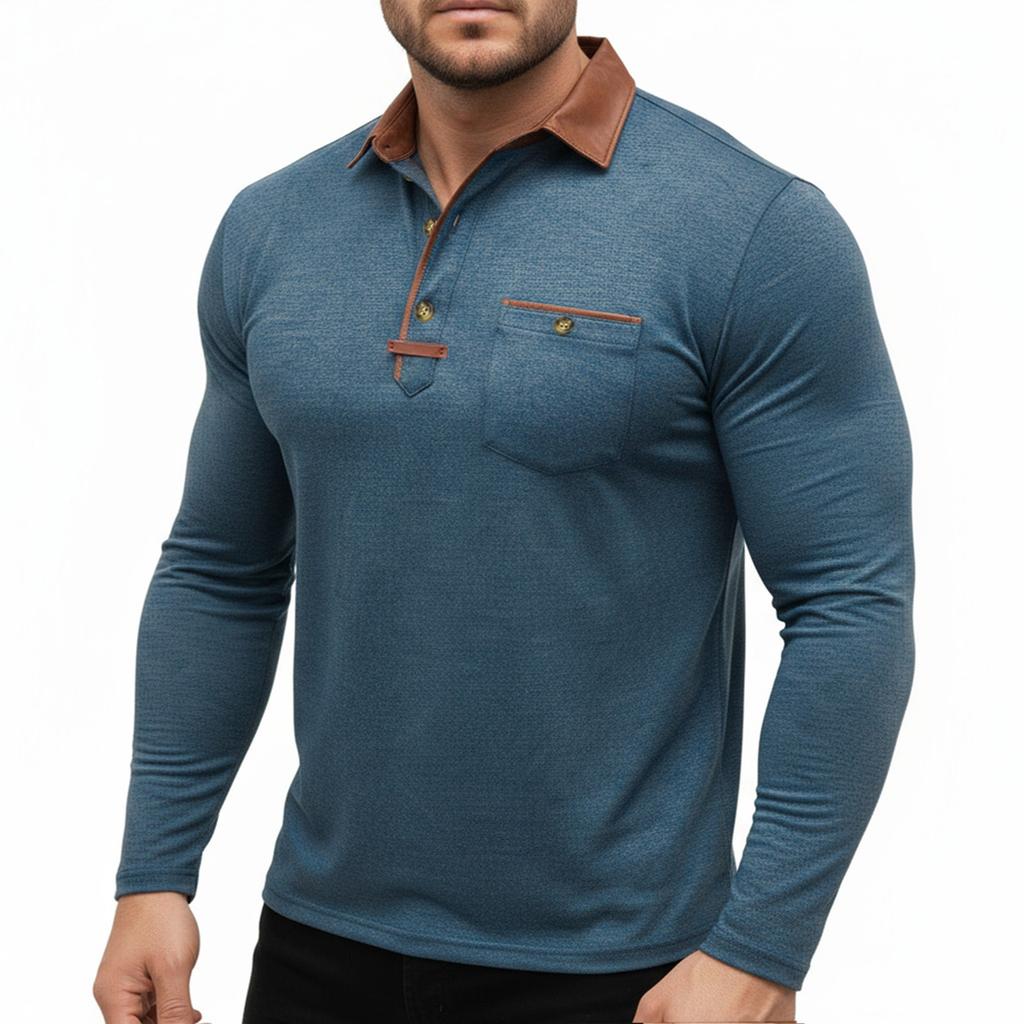 Herrfärg Långärmade Toppar Herr Casual Mode Långärmade Toppar