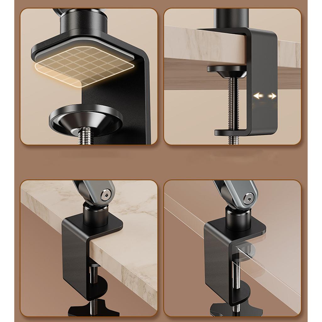 Foldable Tablet Stand Bedside Desktop Overhead Lazy Holder Portable Storage Dual Clamp Live Streaming Phone Stand