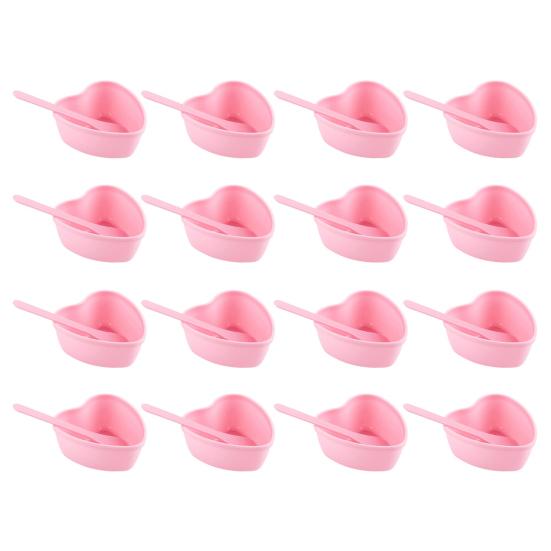 Plastic Facial Masque Bowl Set Heart-Shaped Mixing Bowls Brushes Reusable Skin Care Tools for Women Face Mixing